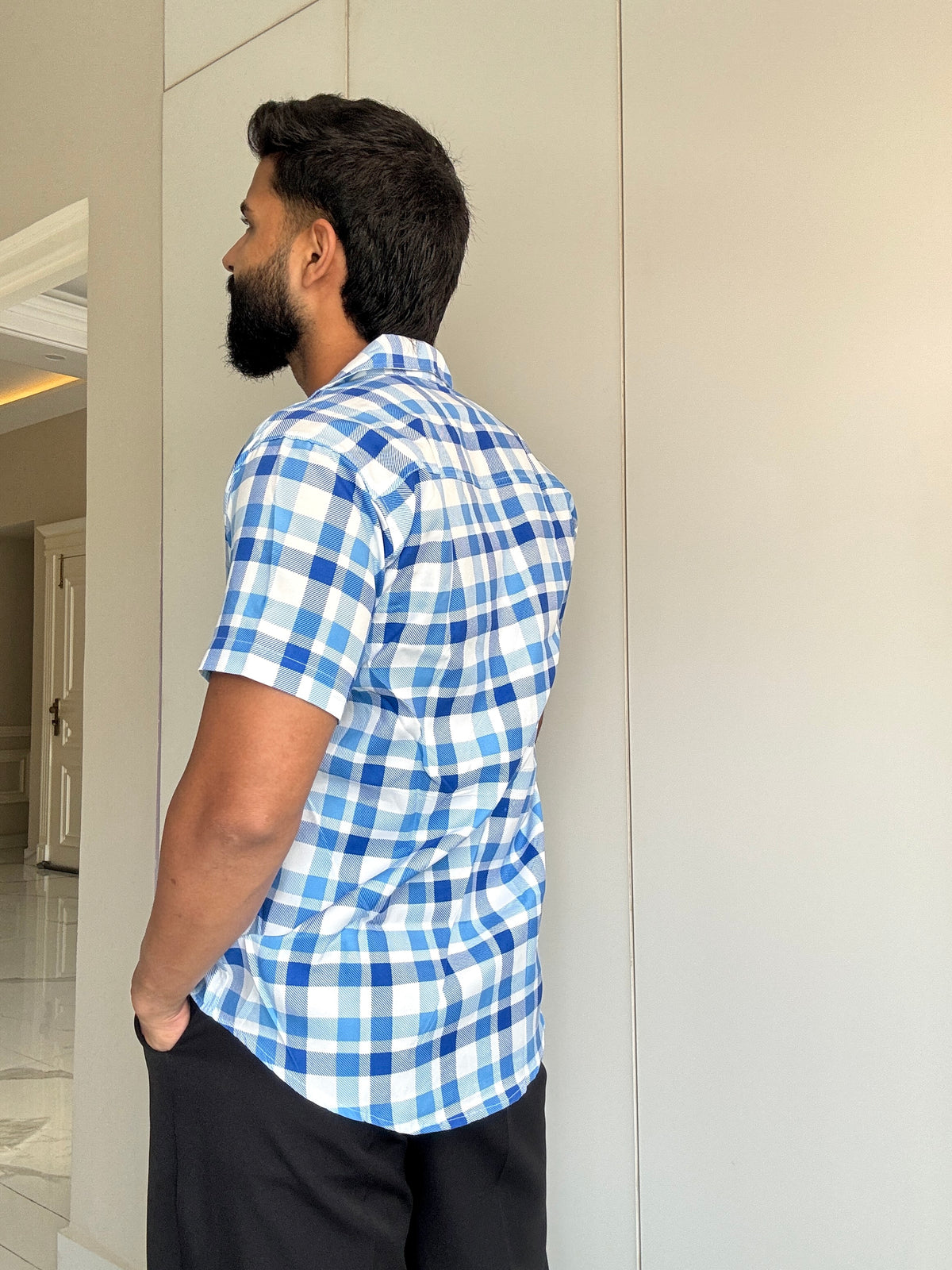 Men's Casual Half Sleeve Shirt - Check |UHSS-158