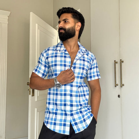 Men's Casual Half Sleeve Shirt - Check |UHSS-158
