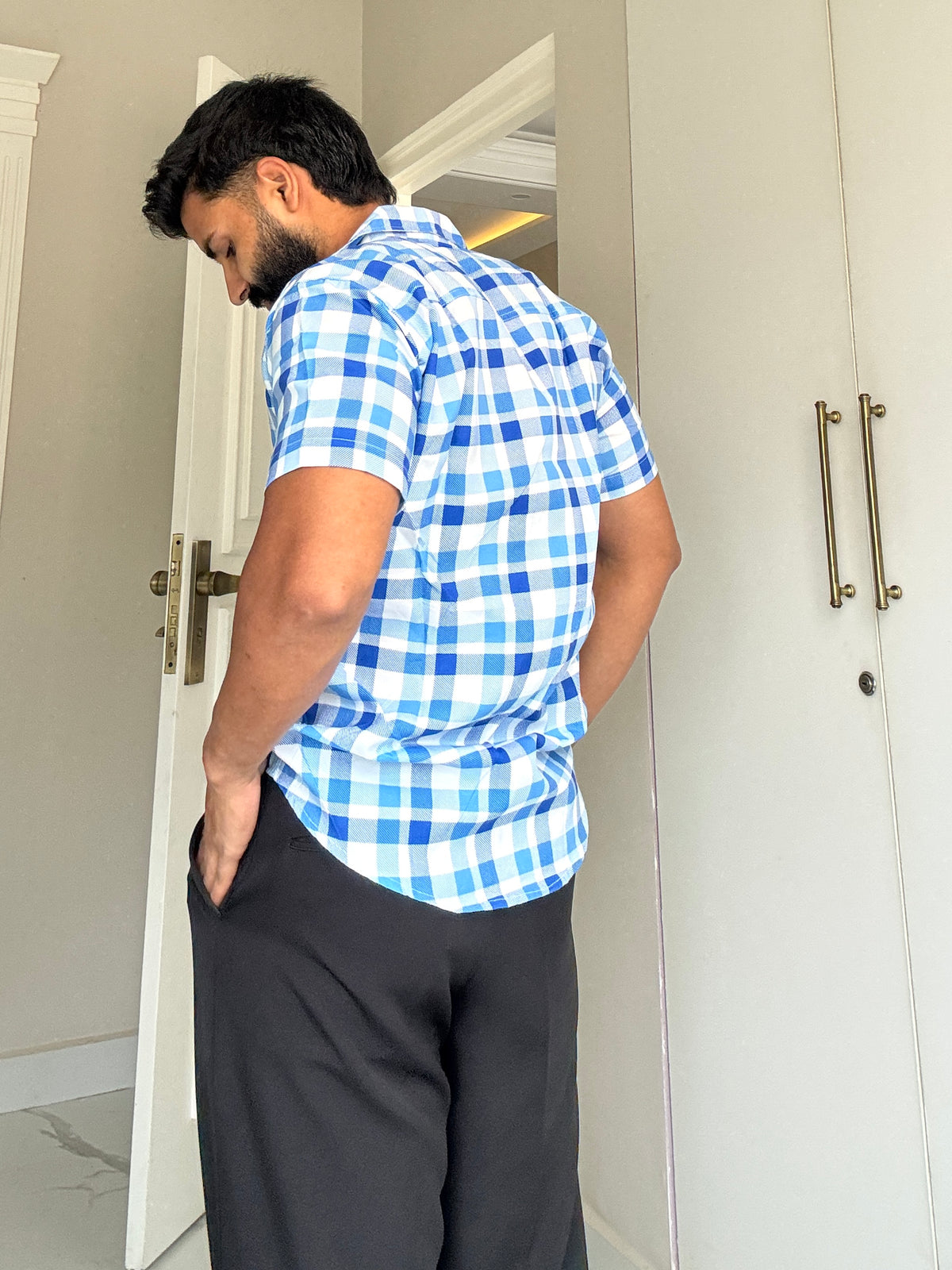 Men's Casual Half Sleeve Shirt - Check |UHSS-158
