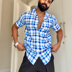Men's Casual Half Sleeve Shirt - Check |UHSS-158