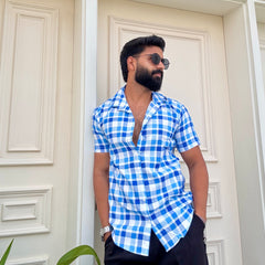Men's Casual Half Sleeve Shirt - Check |UHSS-158