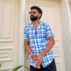 Men's Casual Half Sleeve Shirt - Check |UHSS-158