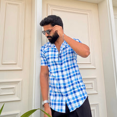 Men's Casual Half Sleeve Shirt - Check |UHSS-158