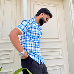 Men's Casual Half Sleeve Shirt - Check |UHSS-158