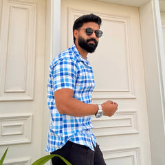 Men's Casual Half Sleeve Shirt - Check |UHSS-158