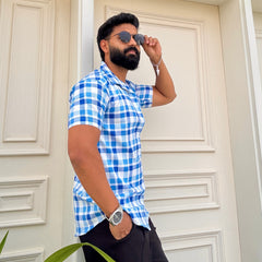 Men's Casual Half Sleeve Shirt - Check |UHSS-158