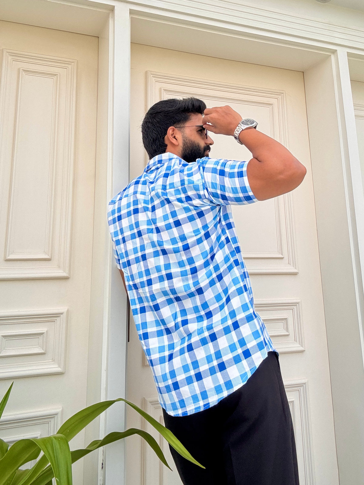 Men's Casual Half Sleeve Shirt - Check |UHSS-158