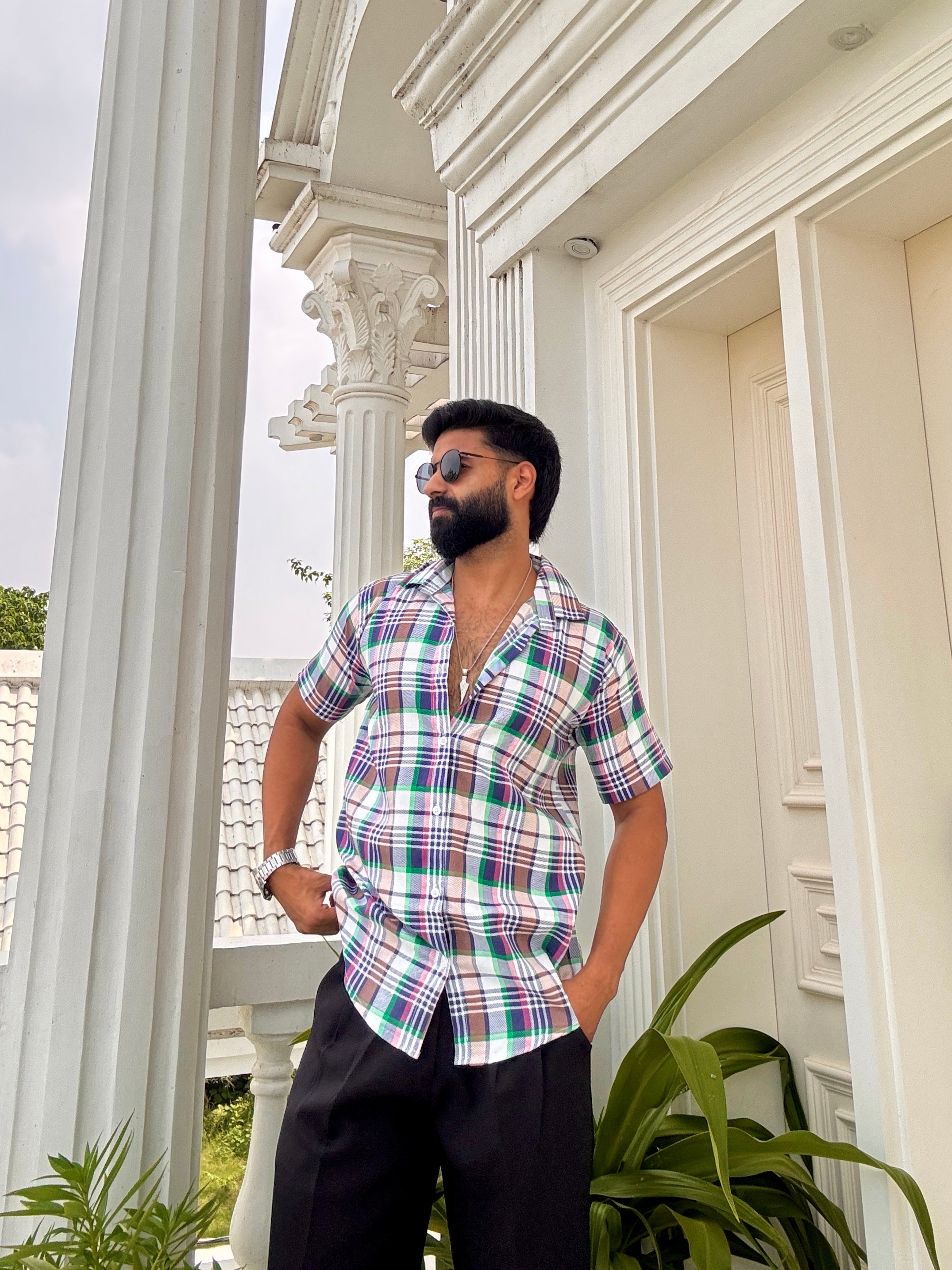 Men's Casual Printed Half Sleeve Shirt - Multicolor | UHSS-162