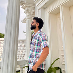 Men's Casual Printed Half Sleeve Shirt - Multicolor | UHSS-162