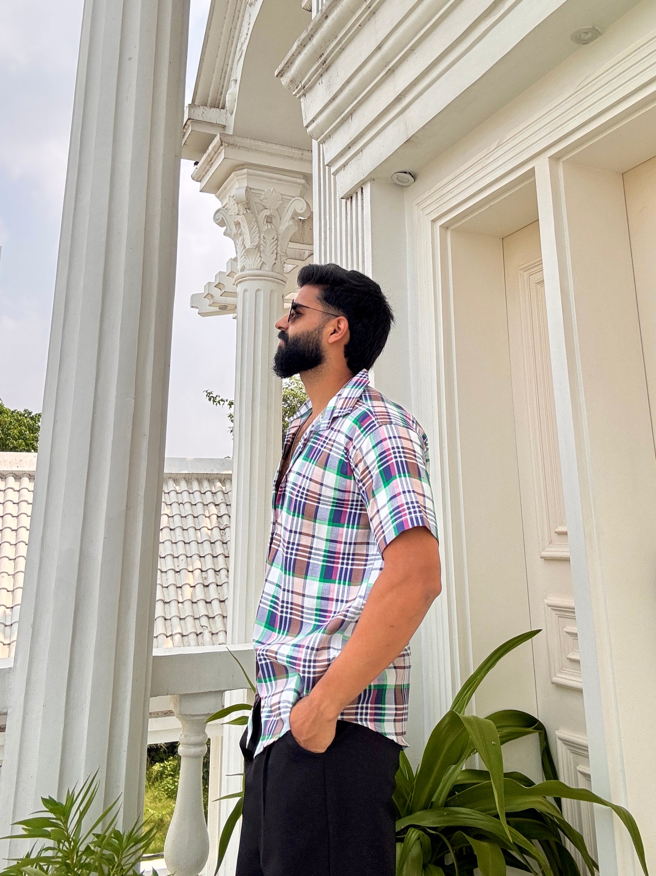 Men's Casual Printed Half Sleeve Shirt - Multicolor | UHSS-162