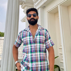 Men's Casual Printed Half Sleeve Shirt - Multicolor | UHSS-162