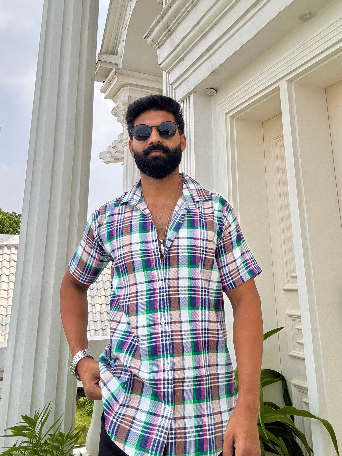 Men's Casual Printed Half Sleeve Shirt - Multicolor | UHSS-162