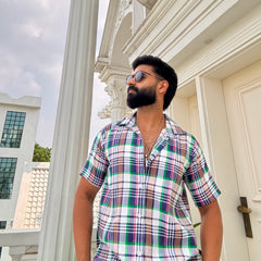 Men's Casual Printed Half Sleeve Shirt - Multicolor | UHSS-162