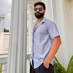 Men's Casual Half Sleeve Shirt - Grey | SHS-151