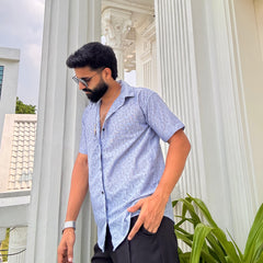 Men's Casual Half Sleeve Shirt - Grey | SHS-151