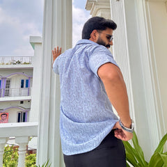 Men's Casual Half Sleeve Shirt - Grey | SHS-151