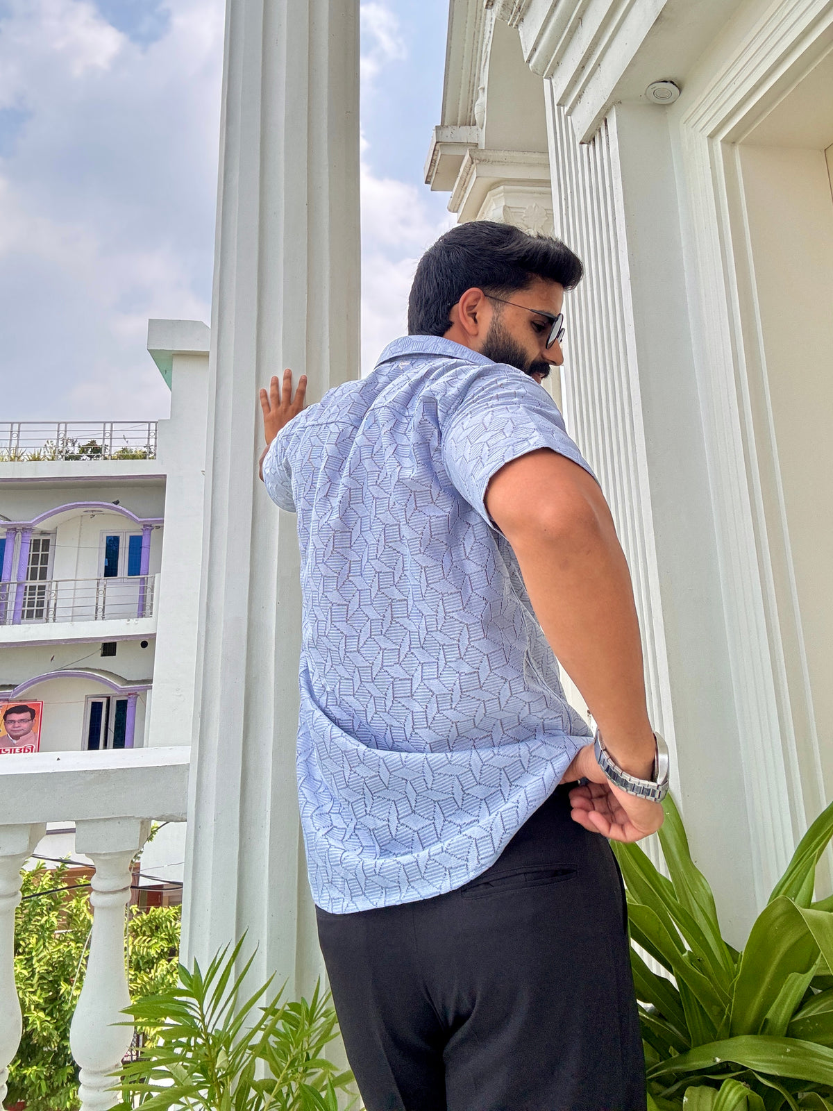 Men's Casual Half Sleeve Shirt - Grey | SHS-151