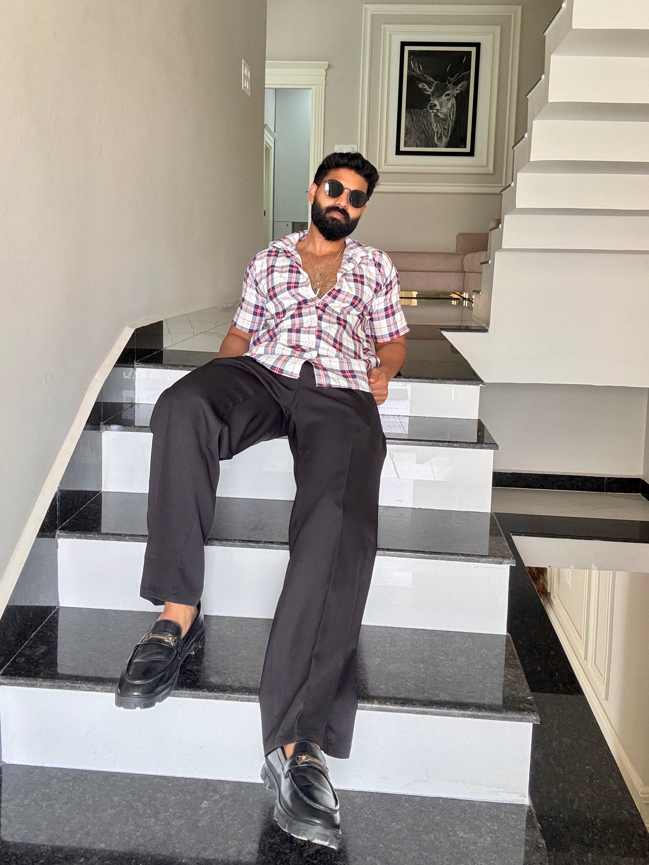 Men's Casual Half Sleeve Shirt - Check | UHSS-160