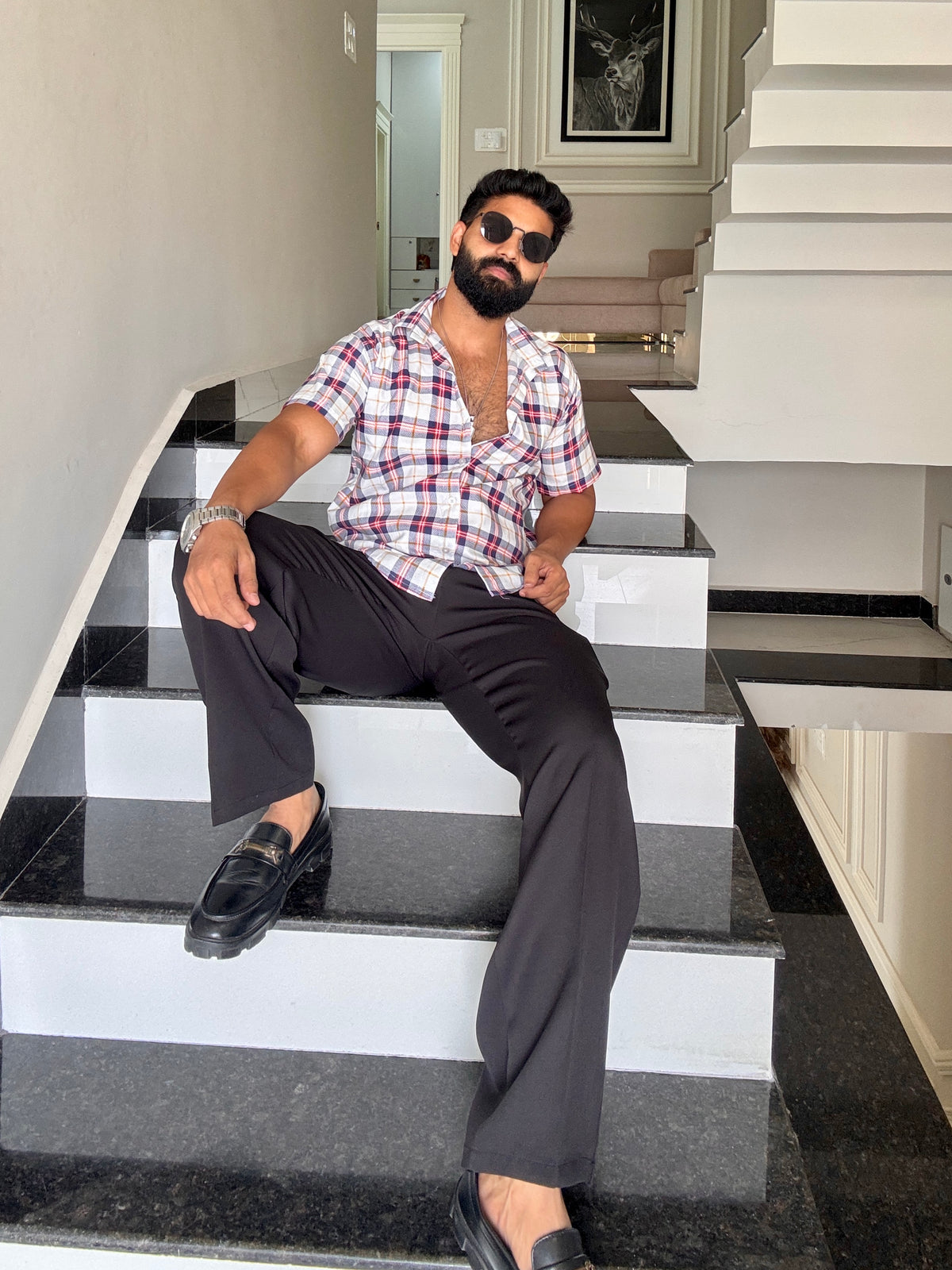 Men's Casual Half Sleeve Shirt - Check | UHSS-160