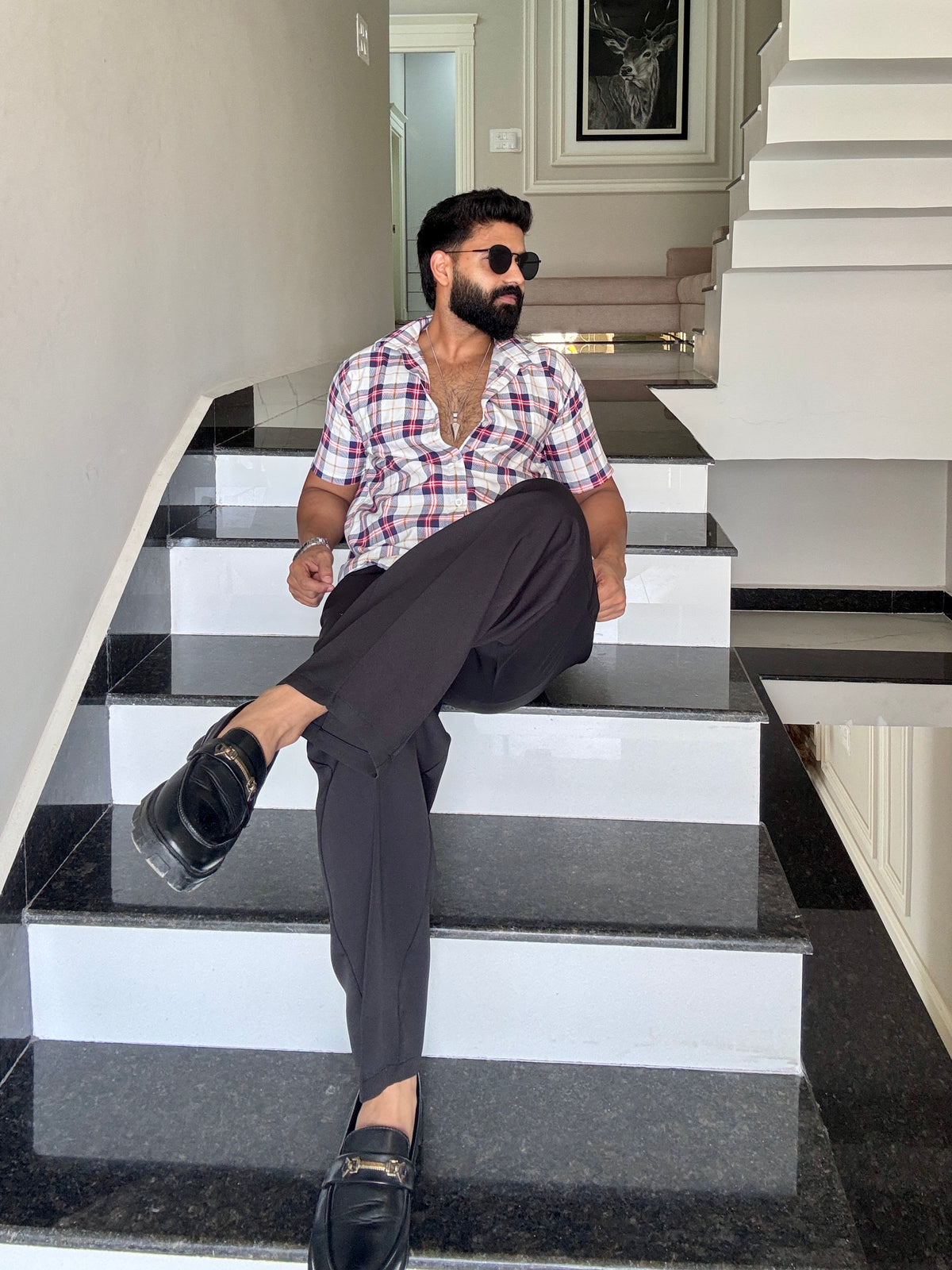 Men's Casual Half Sleeve Shirt - Check | UHSS-160