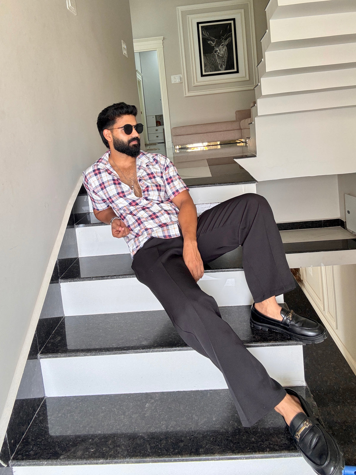 Men's Casual Half Sleeve Shirt - Check | UHSS-160
