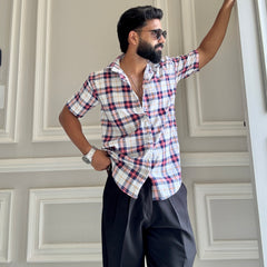 Men's Casual Half Sleeve Shirt - Check | UHSS-160
