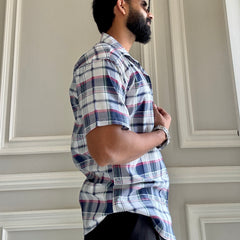 Men's Casual Half Sleeve Shirt - Check Multicolor | UHSS-159
