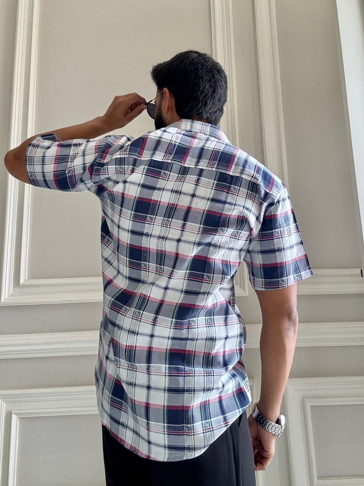 Men's Casual Half Sleeve Shirt - Check Multicolor | UHSS-159