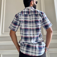 Men's Casual Half Sleeve Shirt - Check Multicolor | UHSS-159