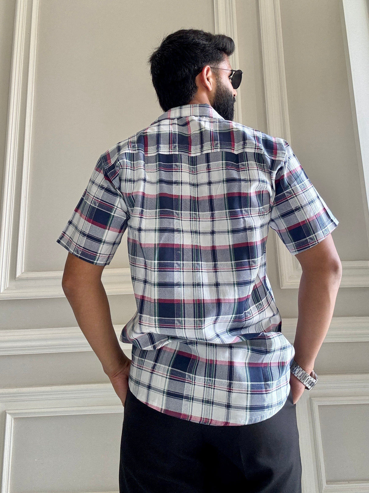 Men's Casual Half Sleeve Shirt - Check Multicolor | UHSS-159