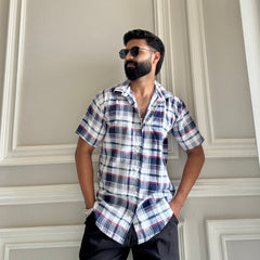 Men's Casual Half Sleeve Shirt - Check Multicolor | UHSS-159