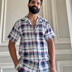 Men's Casual Half Sleeve Shirt - Check Multicolor | UHSS-159