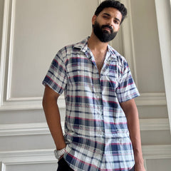 Men's Casual Half Sleeve Shirt - Check Multicolor | UHSS-159