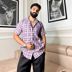 Men's Casual Half Sleeve Shirt - Check | UHSS-164