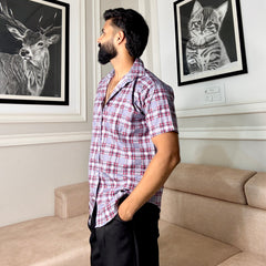 Men's Casual Half Sleeve Shirt - Check | UHSS-164