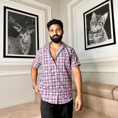 Men's Casual Half Sleeve Shirt - Check | UHSS-164