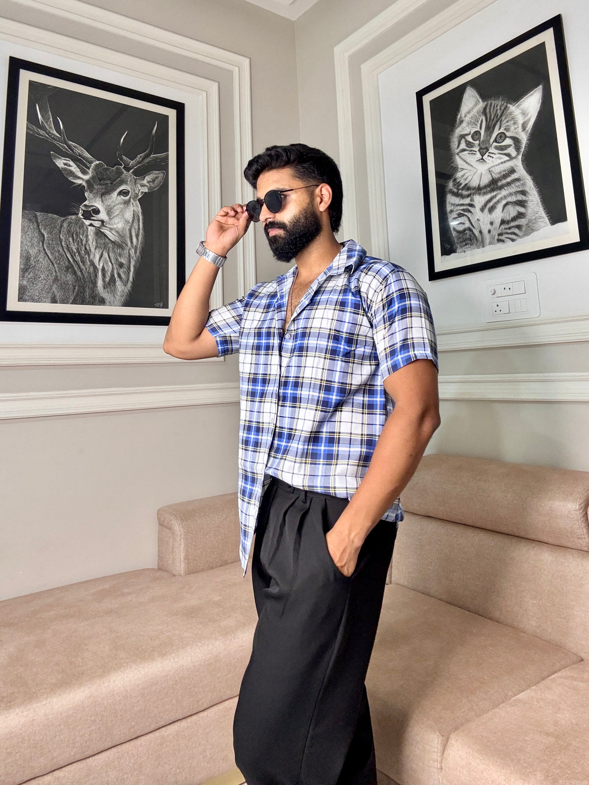 Men's Casual Half Sleeve Shirt - Multicolor | SHS-161