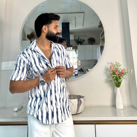 Men's Casual Half Sleeve Shirt - Striped | UHSS-166