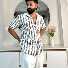 Men's Casual Half Sleeve Shirt - Striped | UHSS-165