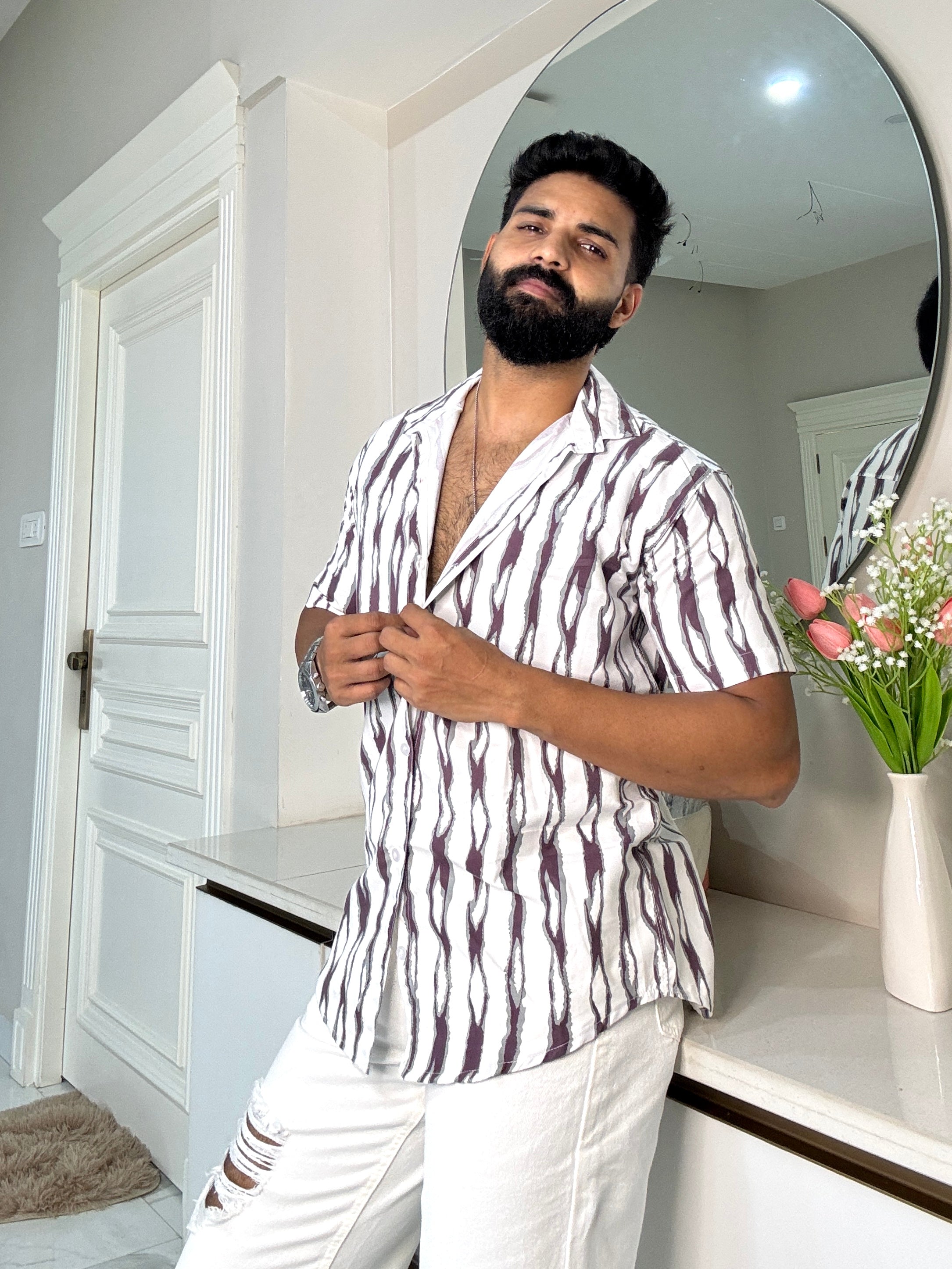 Men's Casual Half Sleeve Shirt - Multicolor | UHSS-167