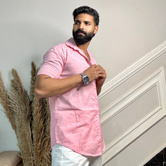 Men's Casual Half Sleeve Shirt - Blue | BHS-184