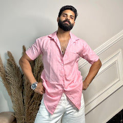 Men's Casual Half Sleeve Shirt - Blue | BHS-184