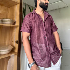 Men's Casual Half Sleeve Shirt - Maroon | SHS-154