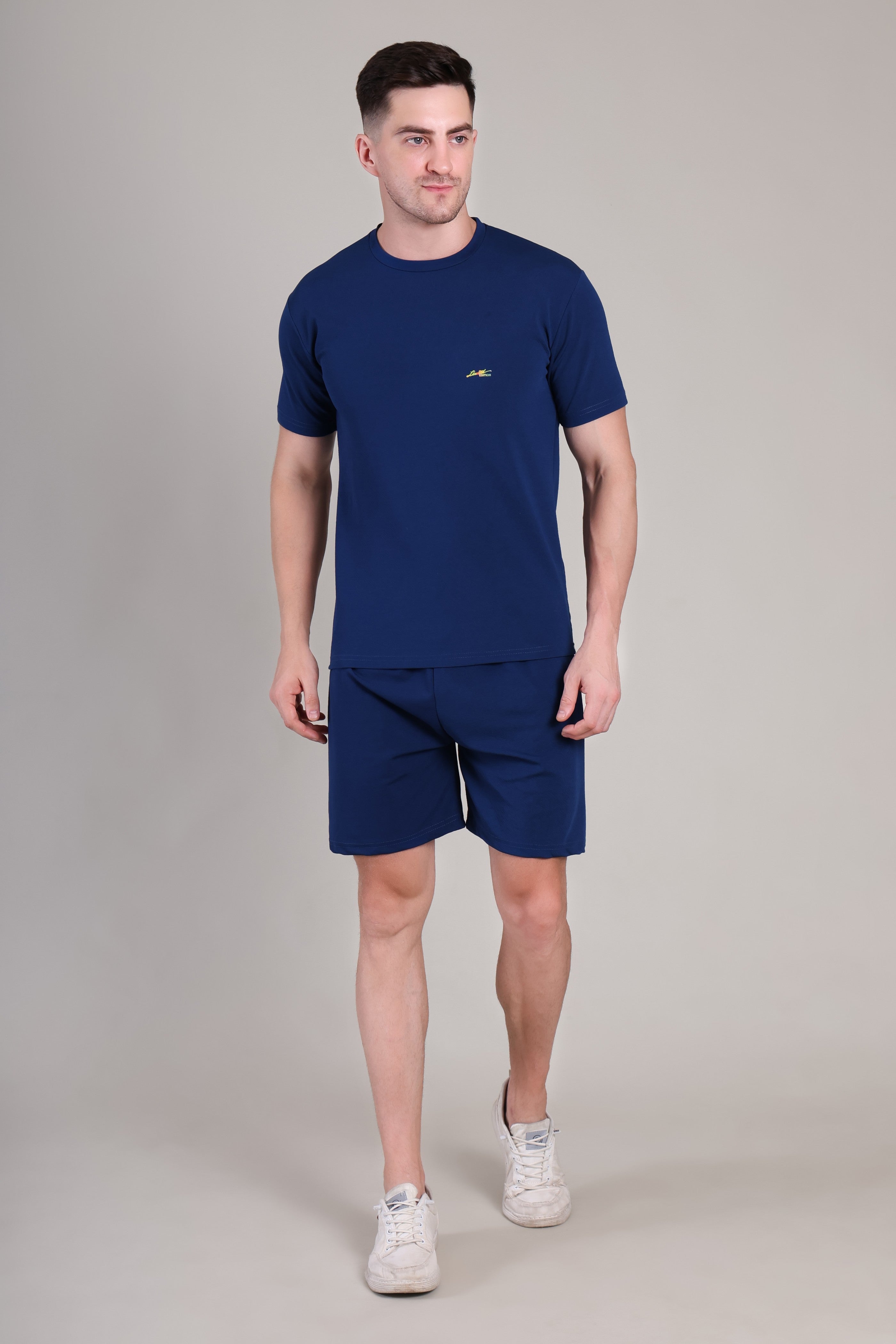 Navy Blue Cotton Co-Ord Set (Tshirt+Short) | NS-30