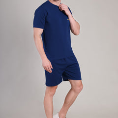 Navy Blue Cotton Co-Ord Set (Tshirt+Short) | NS-30