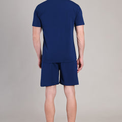 Navy Blue Cotton Co-Ord Set (Tshirt+Short) | NS-30