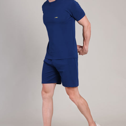 Navy Blue Cotton Co-Ord Set (Tshirt+Short) | NS-30