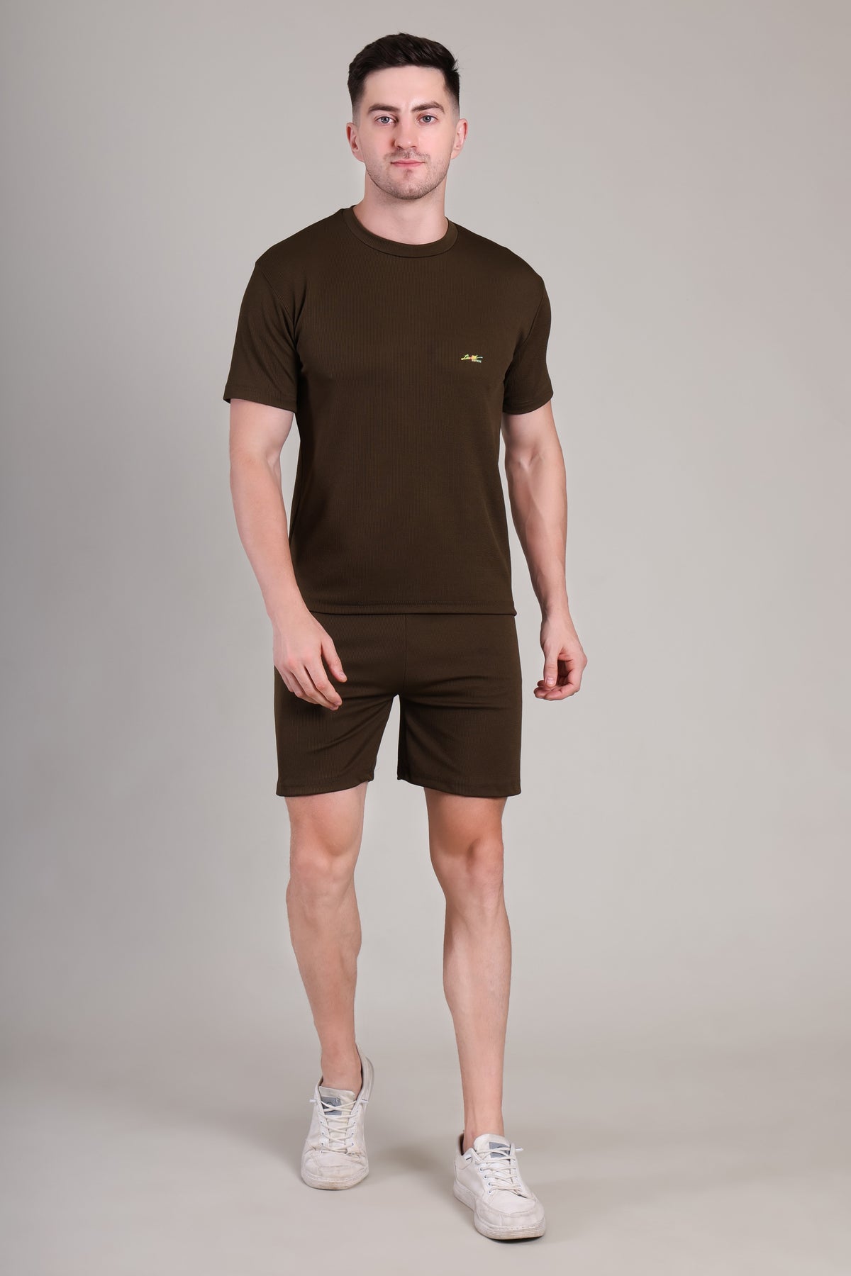 Brown Cotton Co-Ord Set (Tshirt+Short) | NS-25