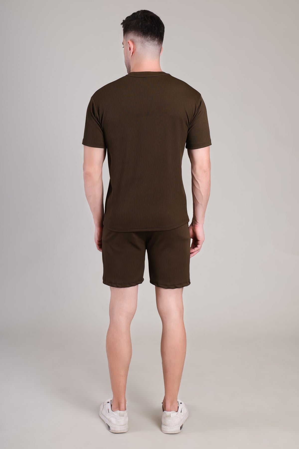 Brown Cotton Co-Ord Set (Tshirt+Short) | NS-25
