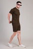Brown Cotton Co-Ord Set (Tshirt+Short) | NS-25